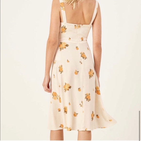 Reformation Yellow Frankfort Tie Midi Floral Sundress - size 4 - Picture 3 of 9